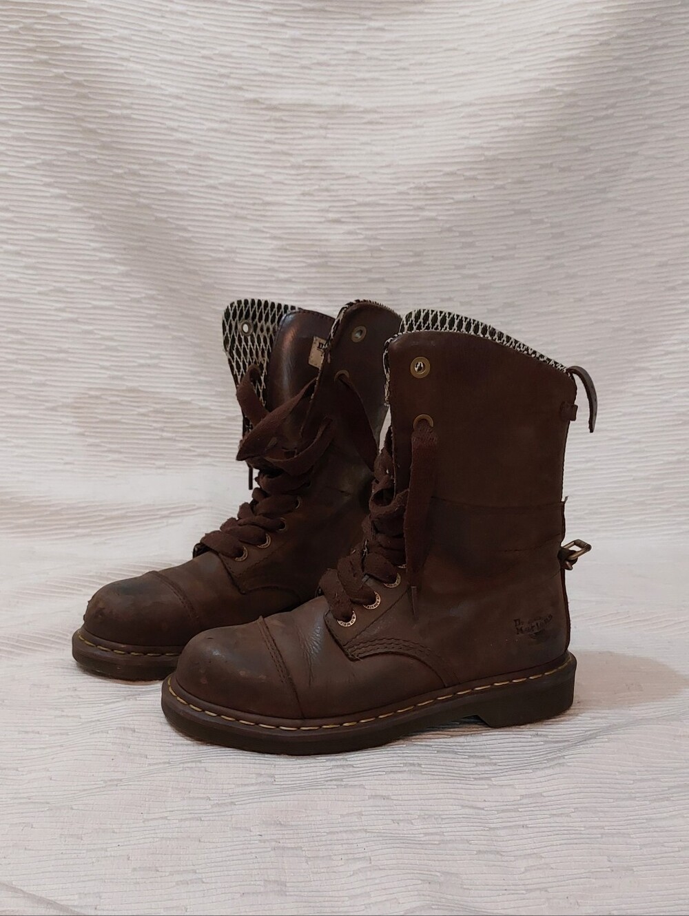 Dr. Martens Brown Leather Combat Safety Toe Work Boots Size 7